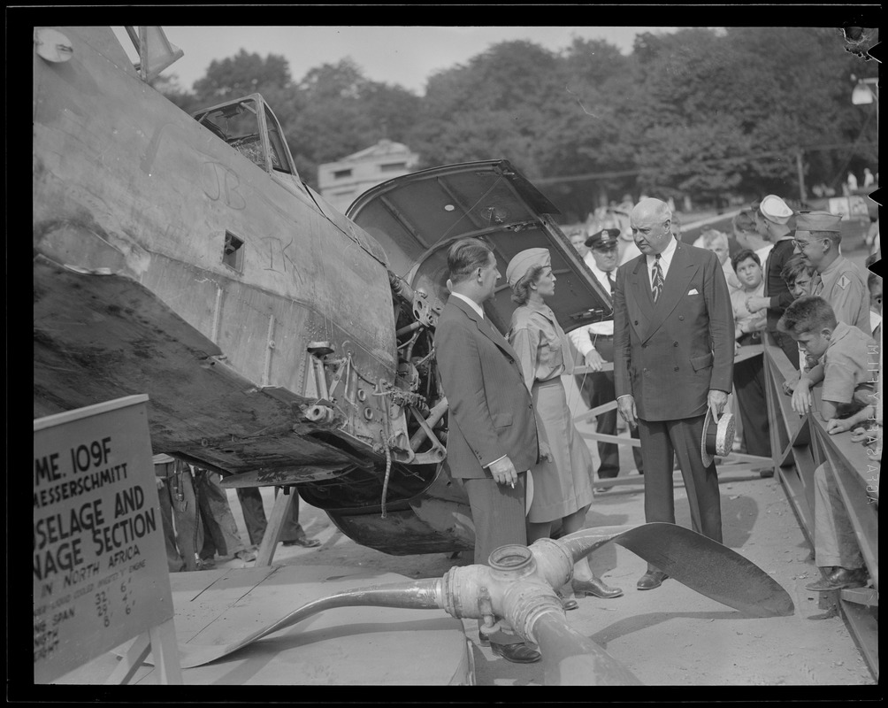 Messerschmitt on display on Boston Common WWII era
