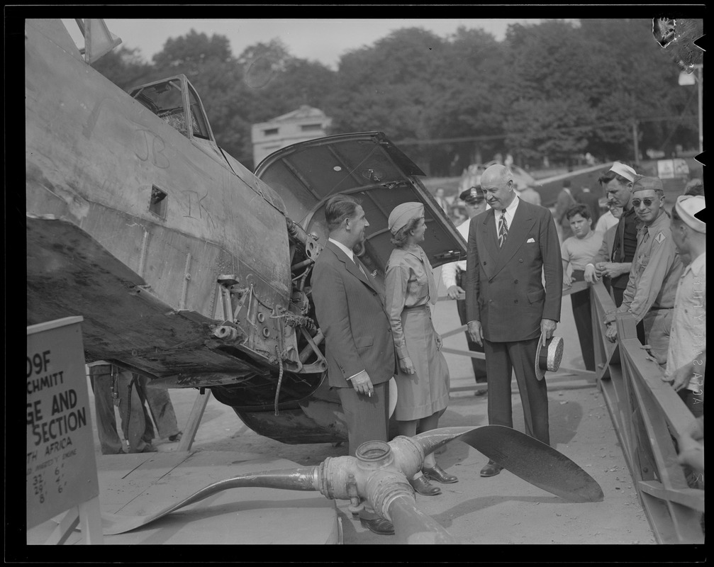 Messerschmitt on display on Boston Common WWII era