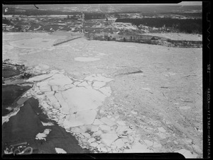 Aerial photos of flood damage from ice-jammed river