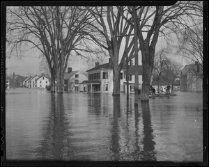 Flooded Fruit Street, possibly Northampton, New England flood