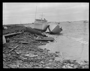 Boats beached by hurricane