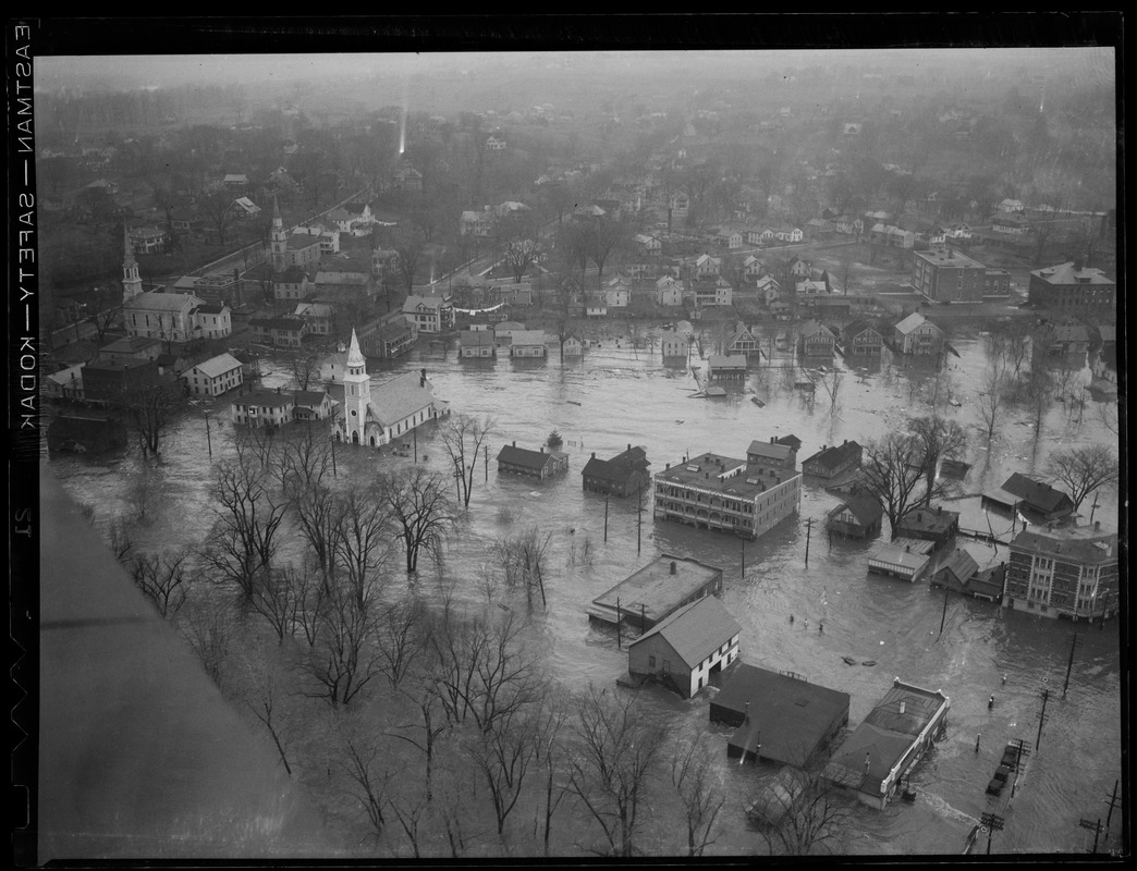 Aerial photos, New England flood