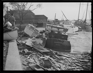 Boats washed ashore, Hurricane of 38