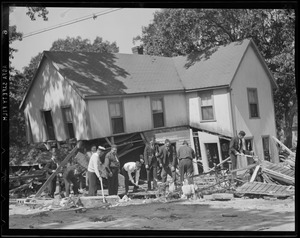 Working on demolished house, Hurricane of 38