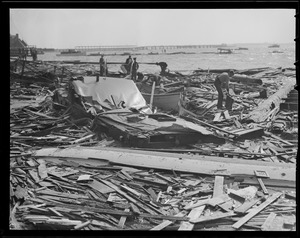 Debris on shore, Hurricane of 38