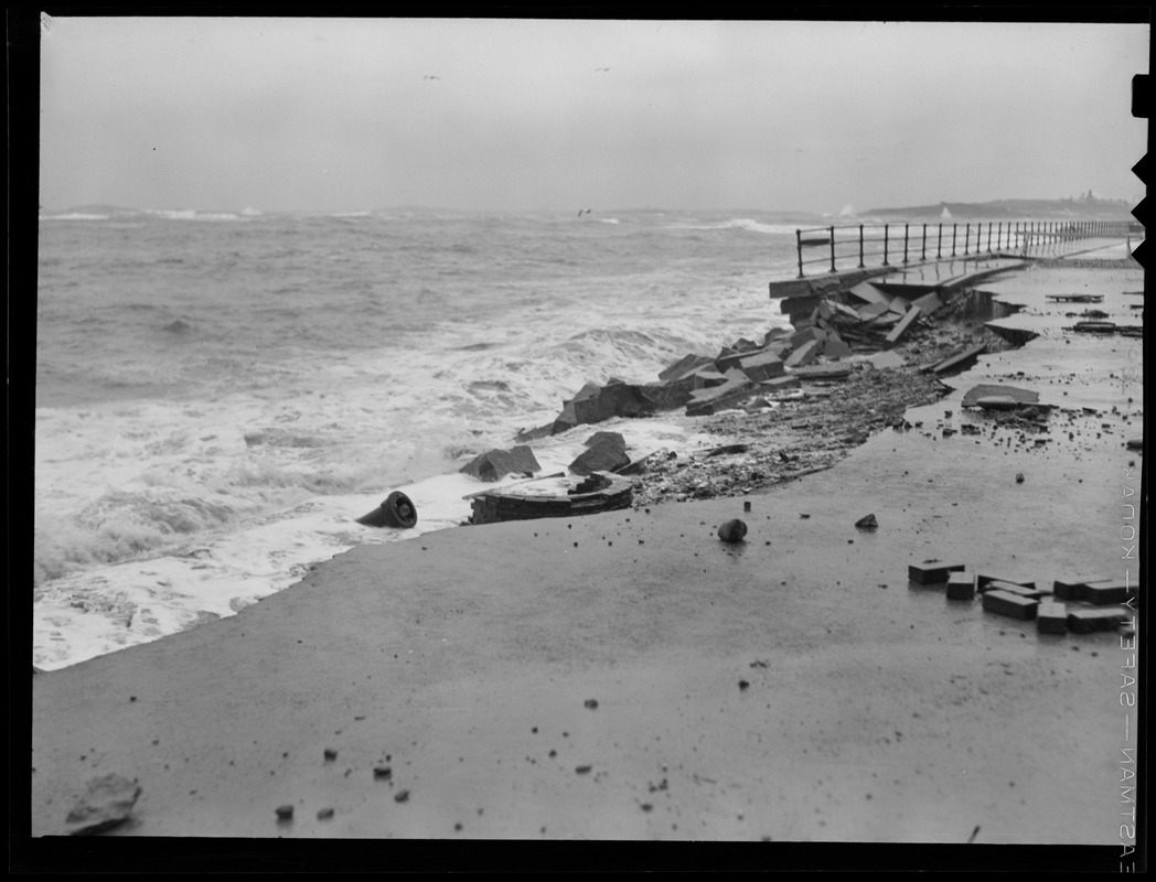 Winthrop's Shore Drive during the big storm Digital Commonwealth