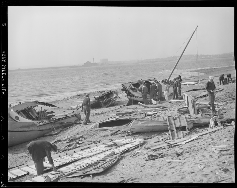 Boats pushed ashore, Hurricane of 38