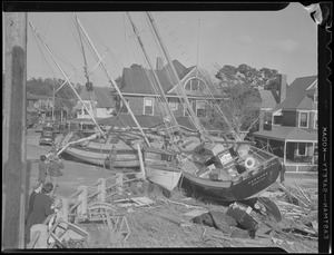 Sailboat "Pandora" blown ashore, Hurricane of 38