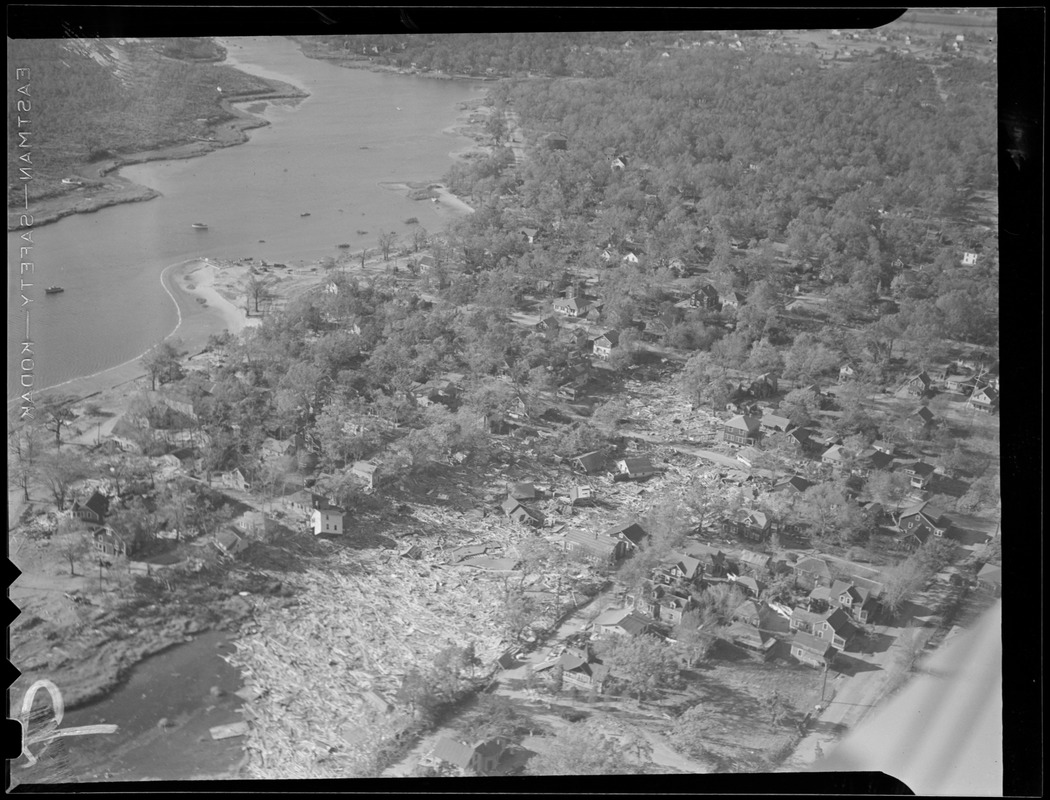 Aerial photos of coastline, Hurricane of 38