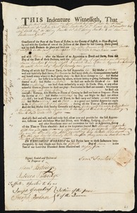 Timothy Brown indentured to apprentice with Samuel Fowler of Westfield, 15 June 1785