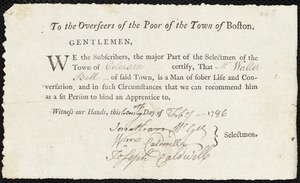 John Legally indentured to apprentice with Walter Bell of Colrain, 19 February 1787