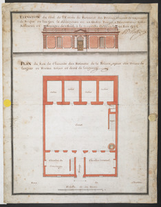 PLAN du Rex de Chausee des Batiments de la Prison, ayant dix Toises de largeur et Treize toises et demi de longeur