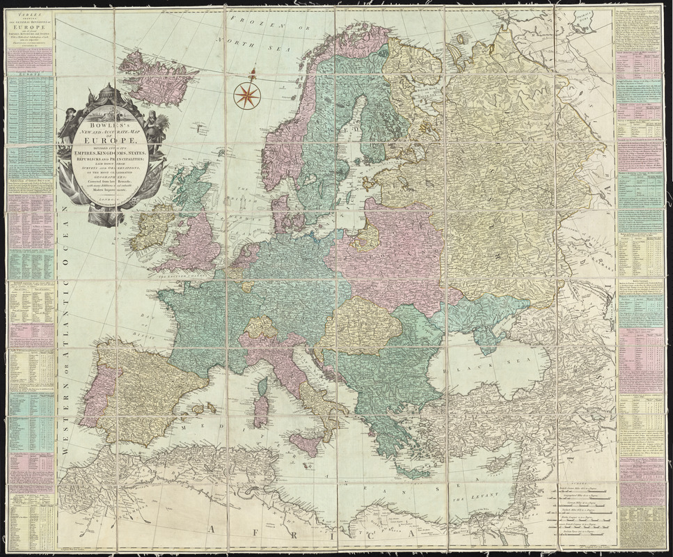 Bowles's new and accurate map of Europe, divided into it's [sic] empires, kingdoms, states, republicks and principalities