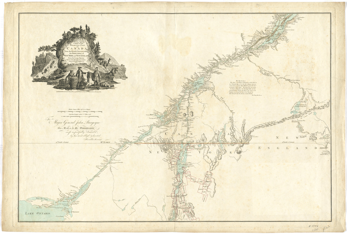 A map of the inhabited part of Canada from the French surveys