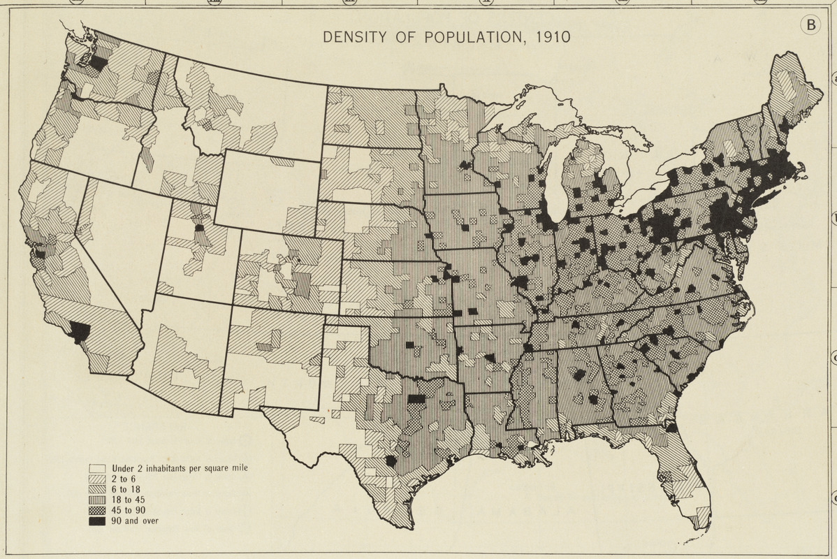 Density of population, 1910