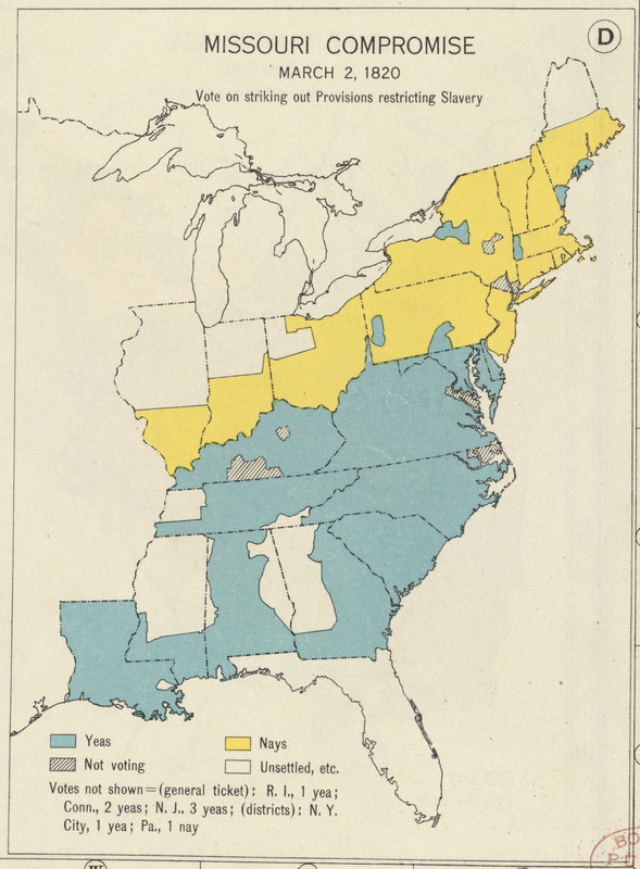 Missouri Compromise, March 20, 1820, Vote on striking out provisions restricting slavery