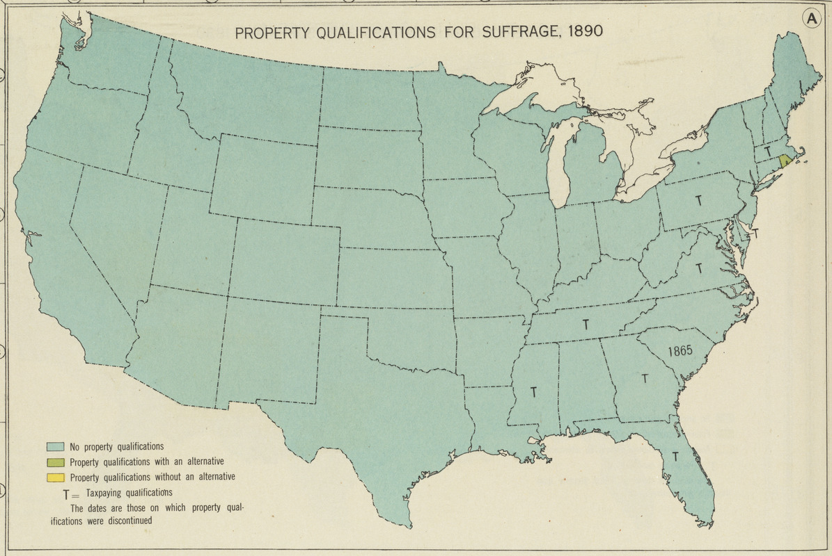Property qualifications for suffrage, 1890