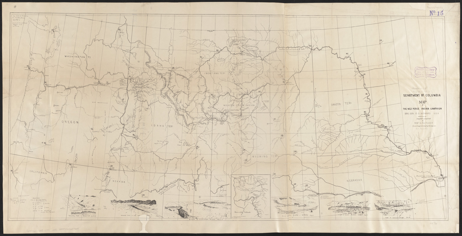 Map of the Nez Perce Indian campaign Brig. Gen. O. O. Howard commanding