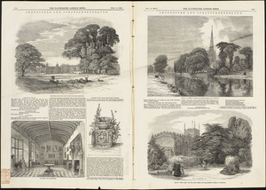 Illustrations of Charlecote Hall, Church of the Holy Trinity, and New Place