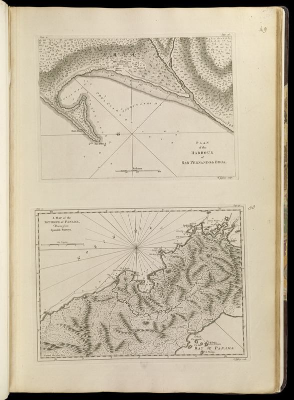 Plan of the harbour of San Fernando de Omoa ; A map of the Isthmus of Panama, drawn from Spanish surveys