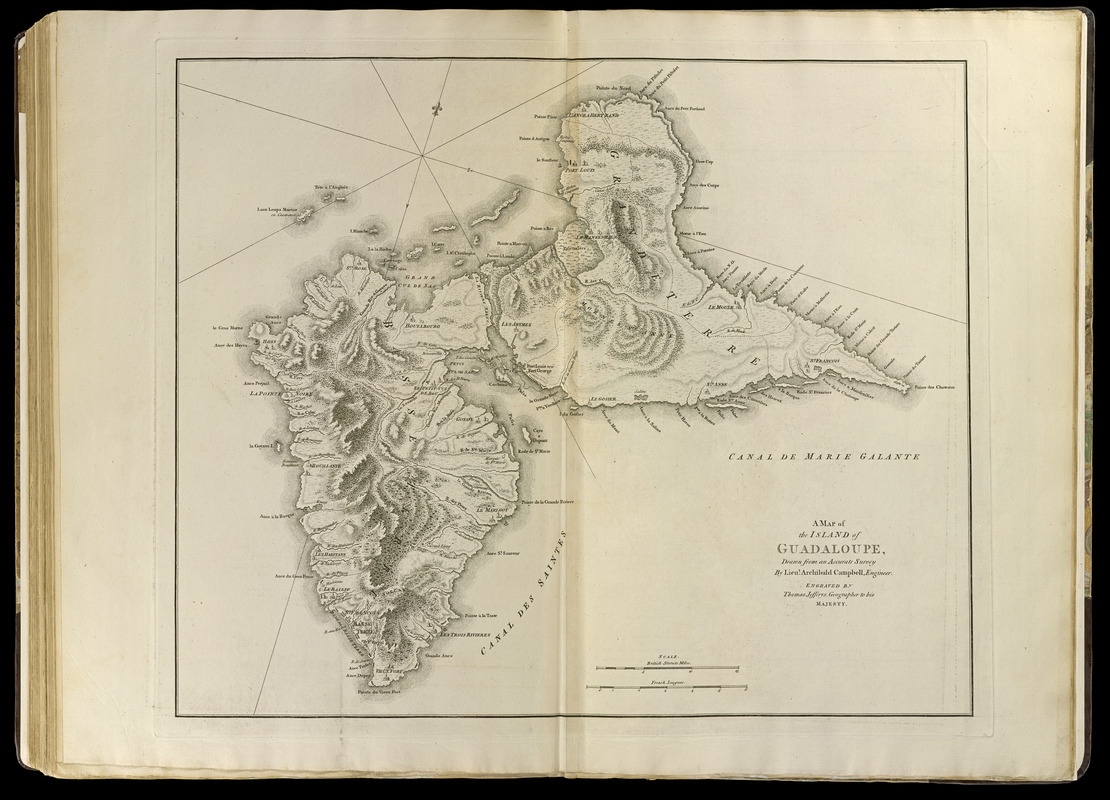 A map of the island of Guadaloupe
