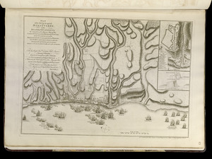Plan of the attack against Basseterre on the island of Guadeloupe by a squadron of his Majesty's ships of war commanded by Commodore Moore on ye 22d Jan. 1759