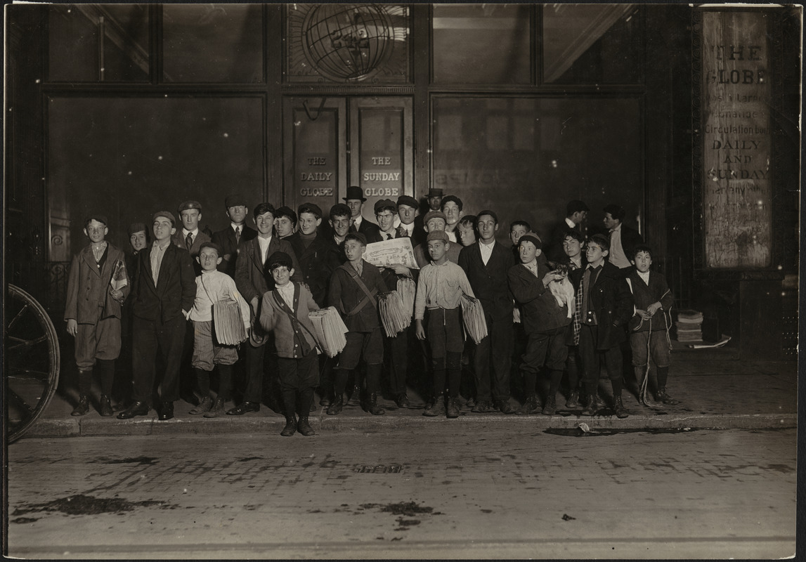 Boston Globe Newsboys on Newspaper Row