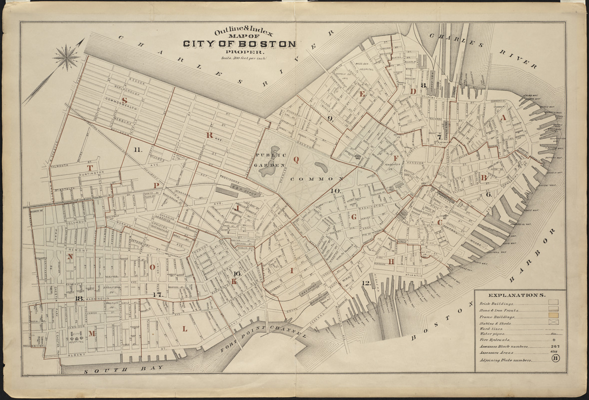 Outline and index map of city of Boston proper