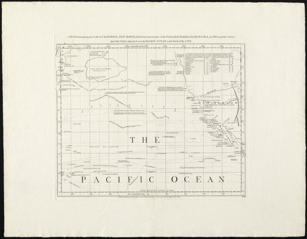 Chart containing the coasts of California, New Albion, and Russian discoveries to the north