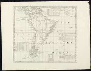Chart of South America, comprehending the West Indies, with the adjacent islands, in the Southern Ocean, and South Sea