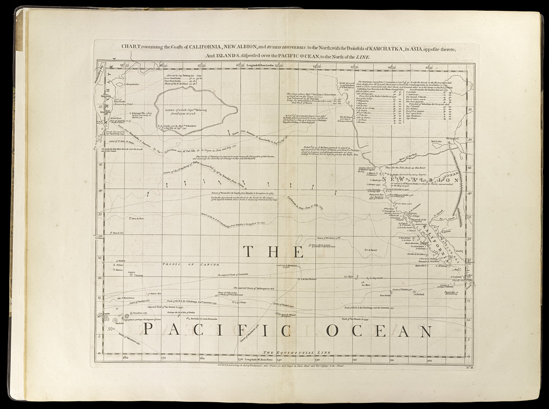 Chart containing the coasts of California, New Albion, and Russian discoveries to the north