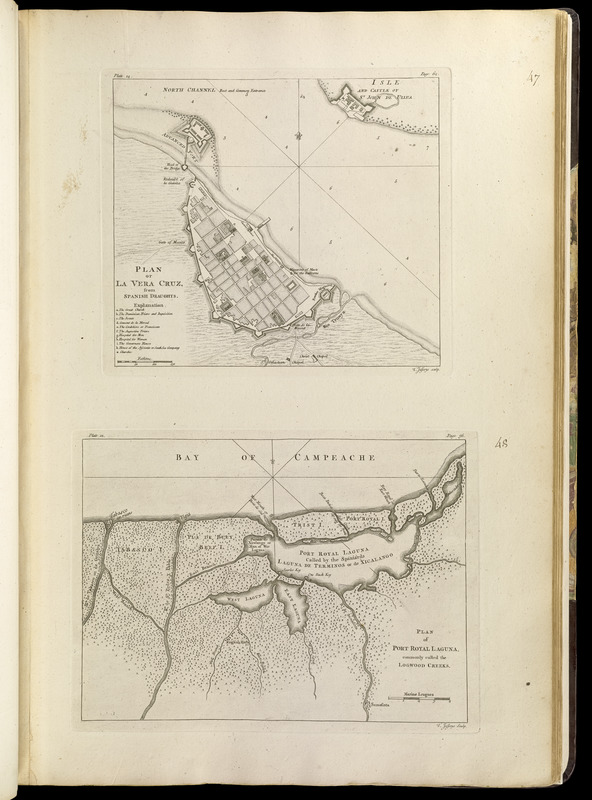 Plan of La Vera Cruz, from Spanish draughts ; Plan of Port Royal Laguna, commonly called Logwood Creeks