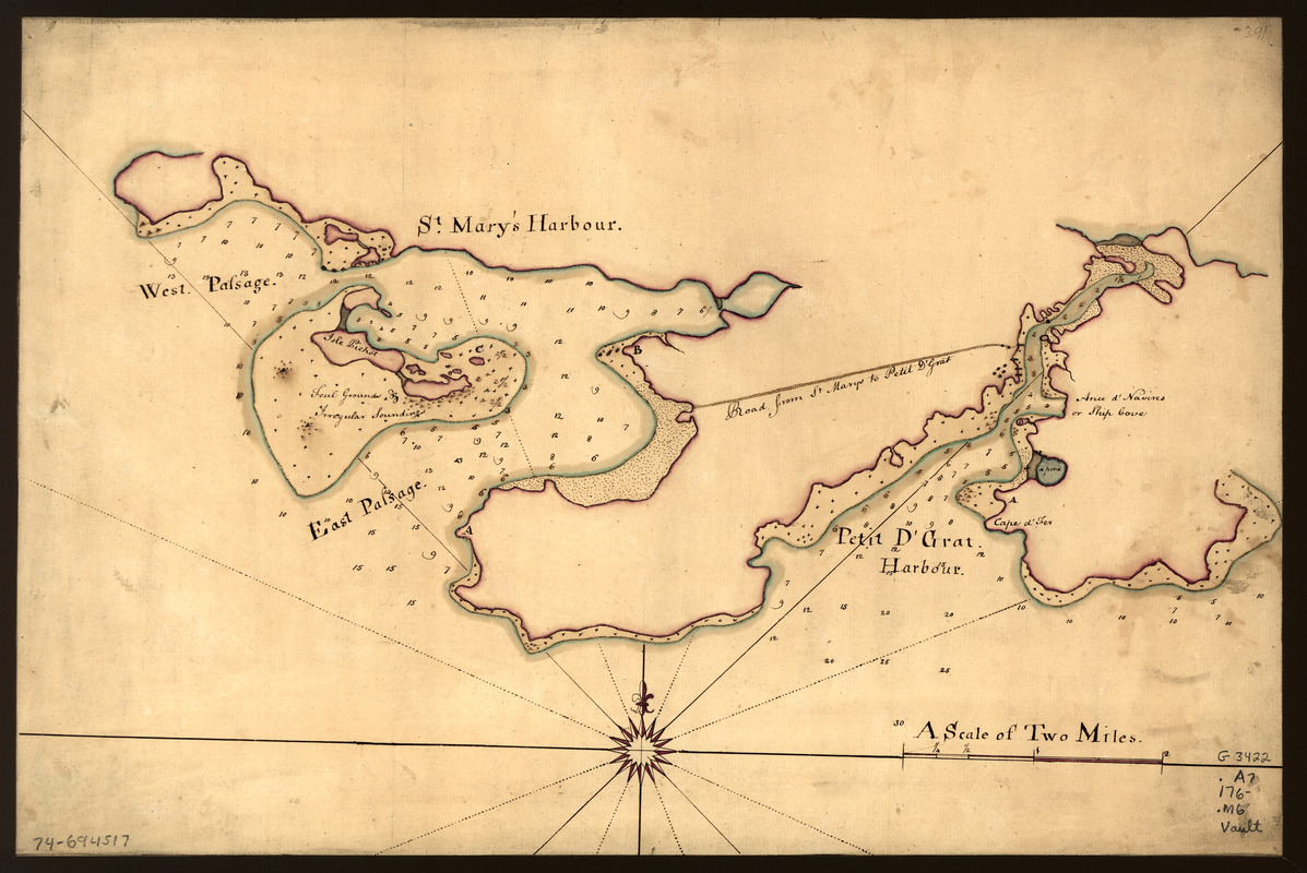 Map of St. Mary's and Petit d'Grat Harbour