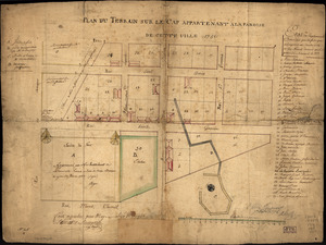 Plan du terrain sur le cap appartenant à la paroise de cette uille 1756
