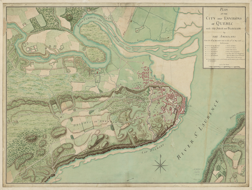 Plan of the city and environs of Quebec, with its siege and blockade by the Americans