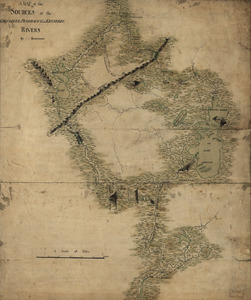 A map of the sources of the Chaudière, Penobscot, and Kennebec rivers