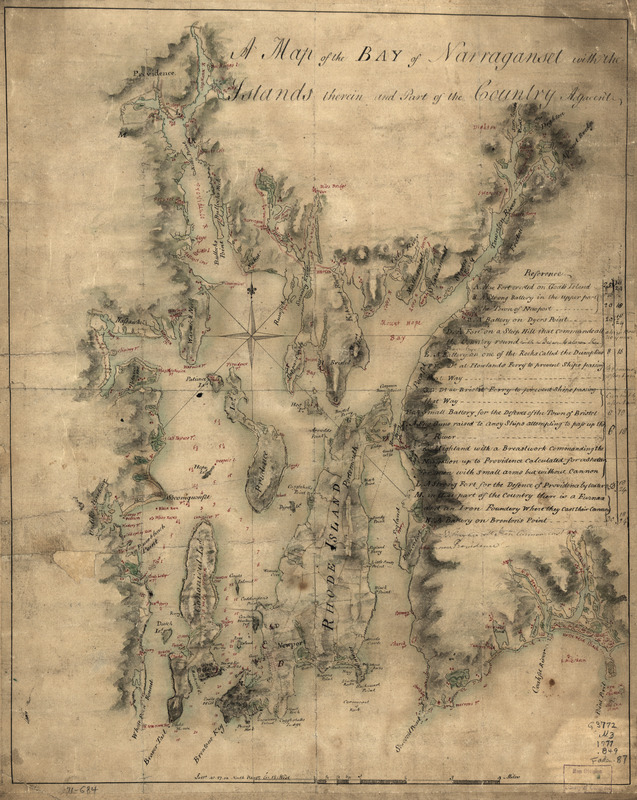 A map of the bay of Narraganset with the islands therein and part of the country adjacent