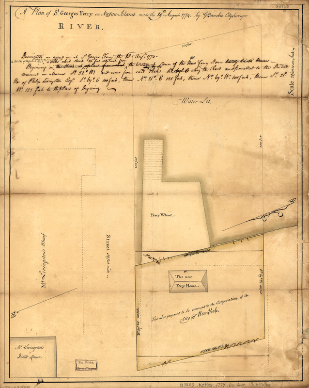 A plan of St. Georges Ferry on Nassau-Island made the 10th August 1774