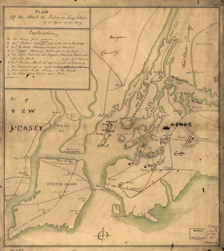 Plan of the attack the rebels on Long Island, by an officer of the Army