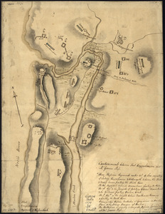 Disposition of British troops, with fortifications north of Fort Knipehausen, i.e. Fort Washington to Fort Independence