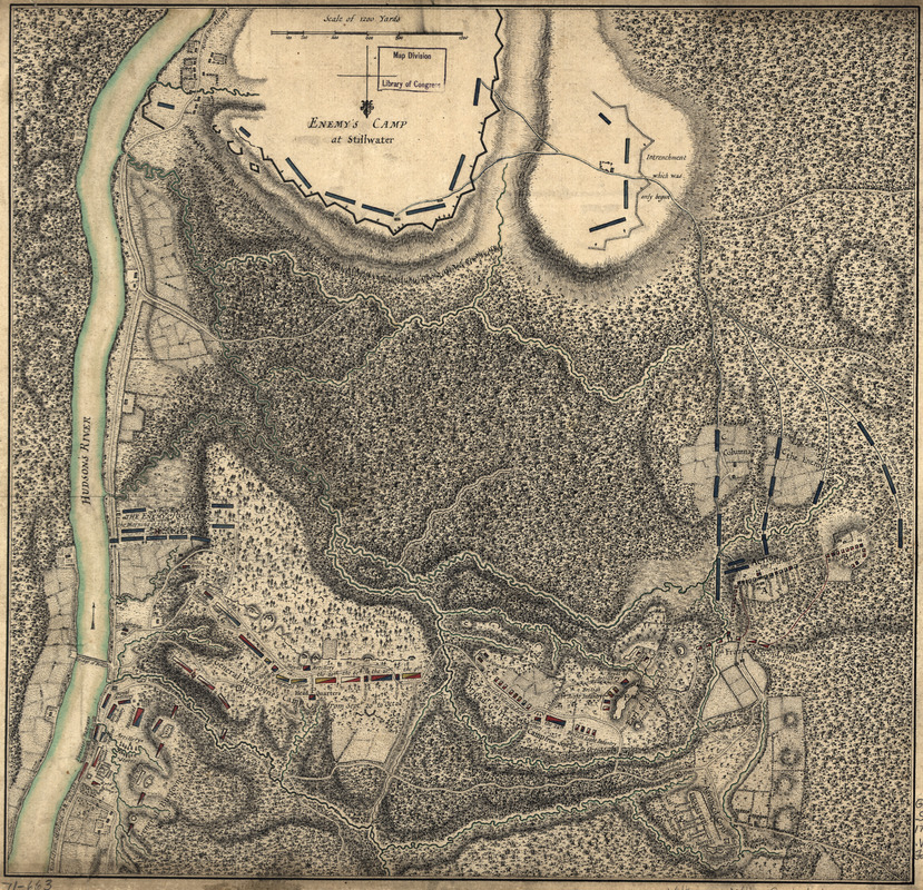 Plan of the encampment and position of the army under His Excelly. Lt. General Burgoyne