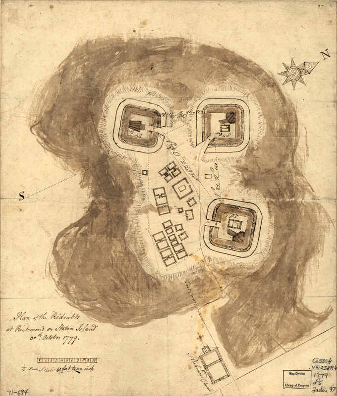 Plan of the redoubts at Richmond on Staten Island, 30th October 1779