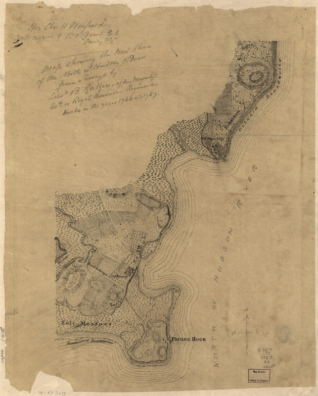 Map showing the west shore of the North or Hudson River
