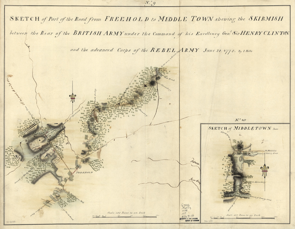 Sketch of part of the road from Freehold to Middle Town