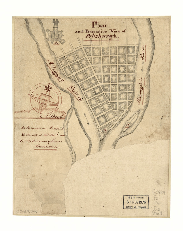 Plan and perspective view of Pittsburgh