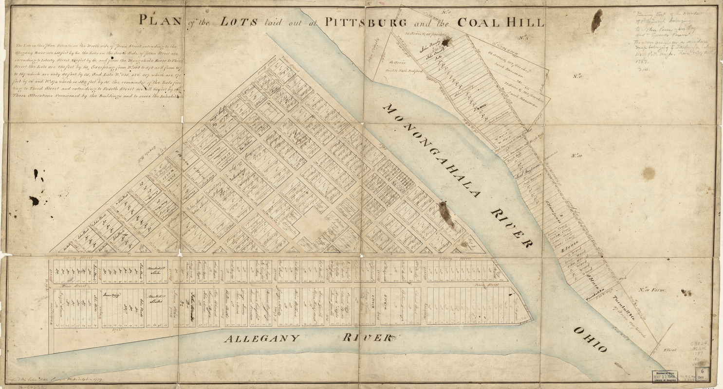 Plan of the lots laid out at Pittsburg and the Coal Hill