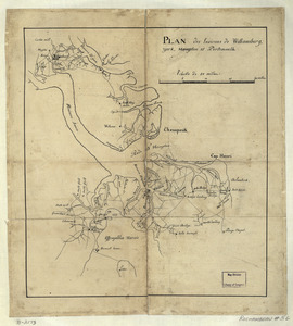 Plan des environs de Williamsburg, York, Hampton, et Portsmouth
