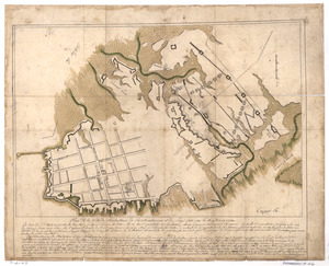 Plan de la ville de Charlestown, de ses retranchements et du siege faits par les Anglois en 1780