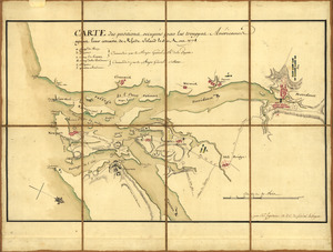 Carte des positions occupeés par les trouppes Américaines apres leur retraite de Rhode Island le 30 Aout 1778