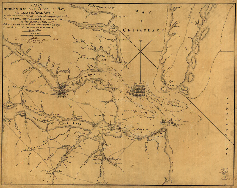 A Plan of the entrance of Chesapeak [sic] Bay, with James and York Rivers